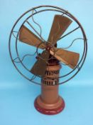 A scratch built paraffin driven fan, 63cm height