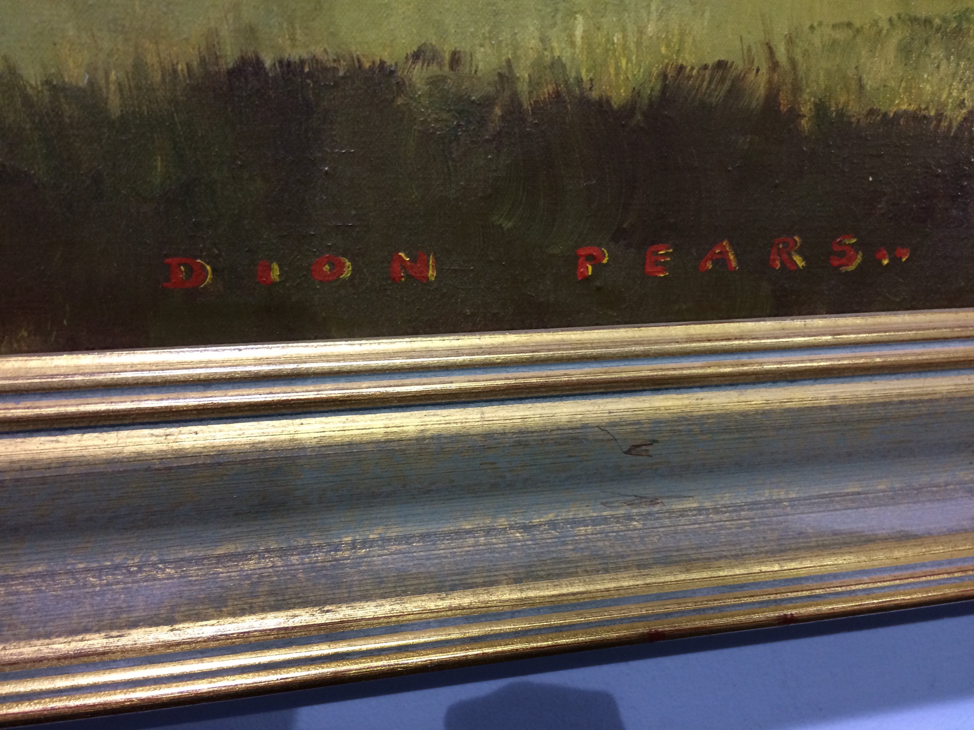 Dion Pears (1929-1985), oil on canvas, signed, 'Picture of a Burrell Traction Engine', 75cm x 101cm - Image 3 of 3