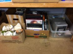Four boxes of books etc., various