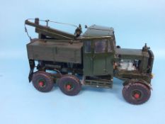 A military lorry with crane attachment, 45cm length