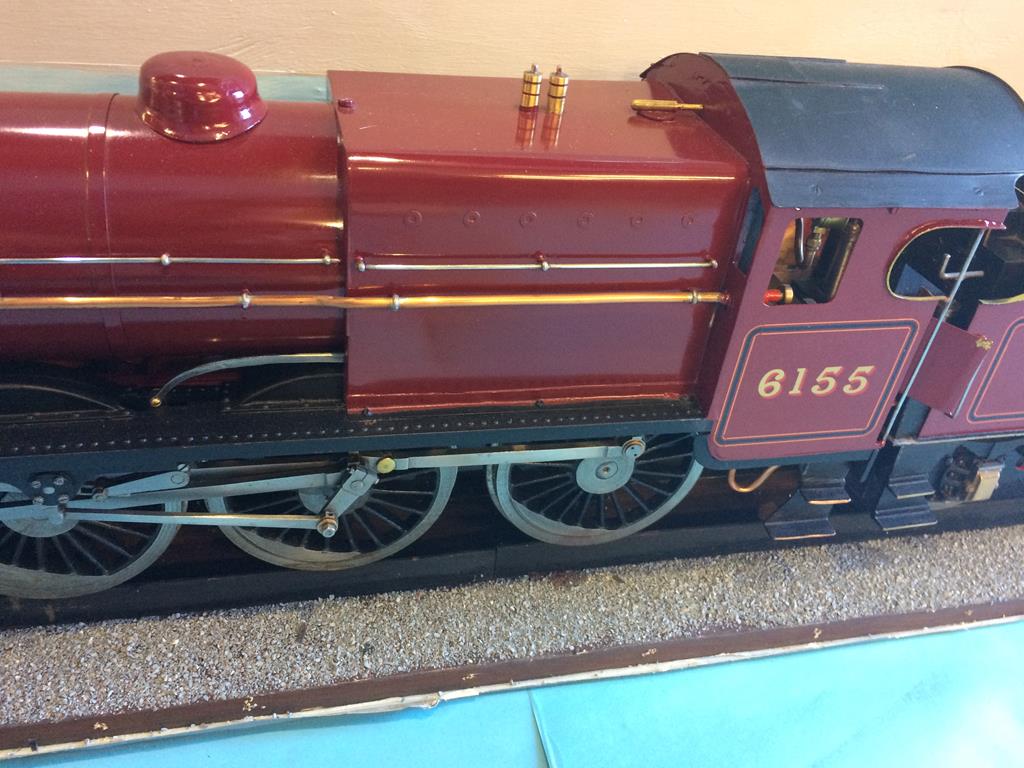 A Model of a 3 ½ inch gauge steam locomotive L.M.S., 6155, with maroon livery. (NO BOILER) 124cm - Image 5 of 9
