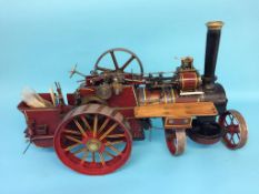 A live 1 ½ inch scale steam model traction engine, William Allchin of Northampton. 65cm width x 43cm