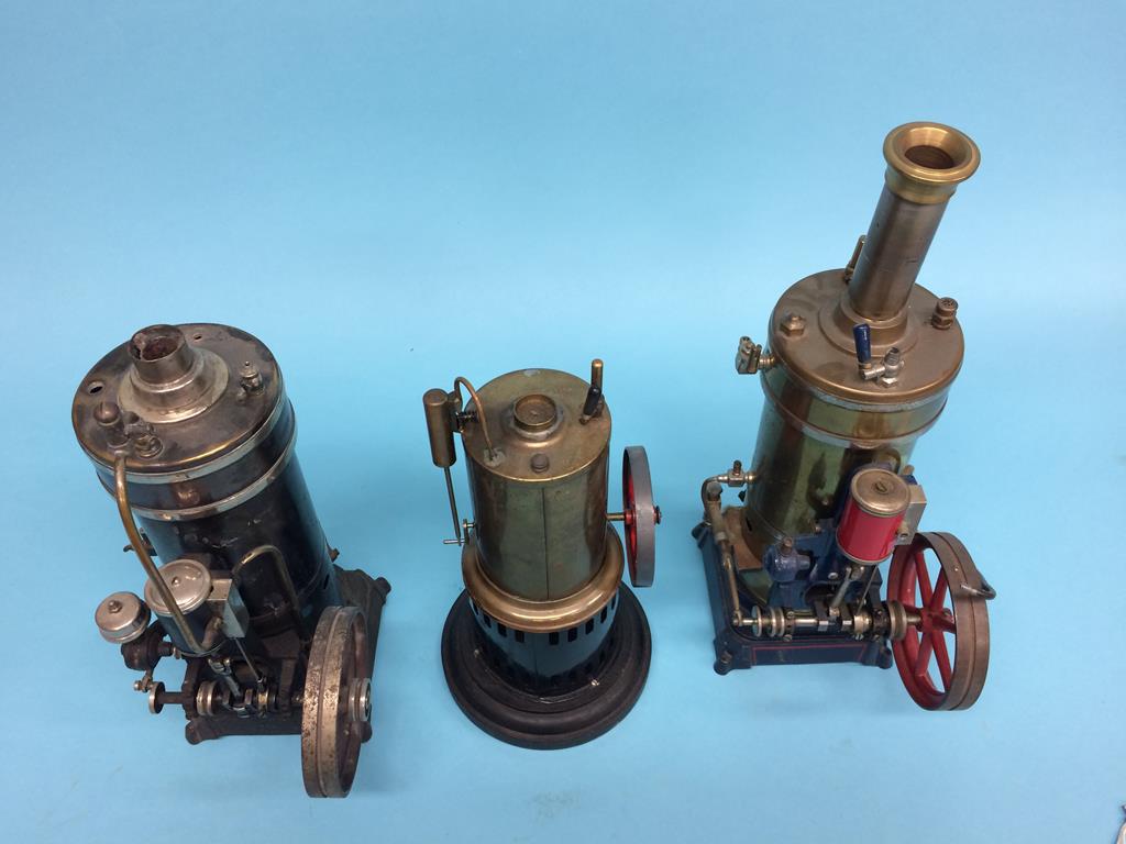 Three vertical spirit fired single cylinder model engines, two stamped G.B.N. and another (3) - Image 2 of 5