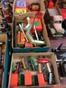 A collection of Hornby tin plate model railway etc., in three boxes