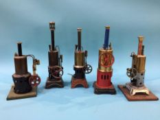 Five tin plate model engines