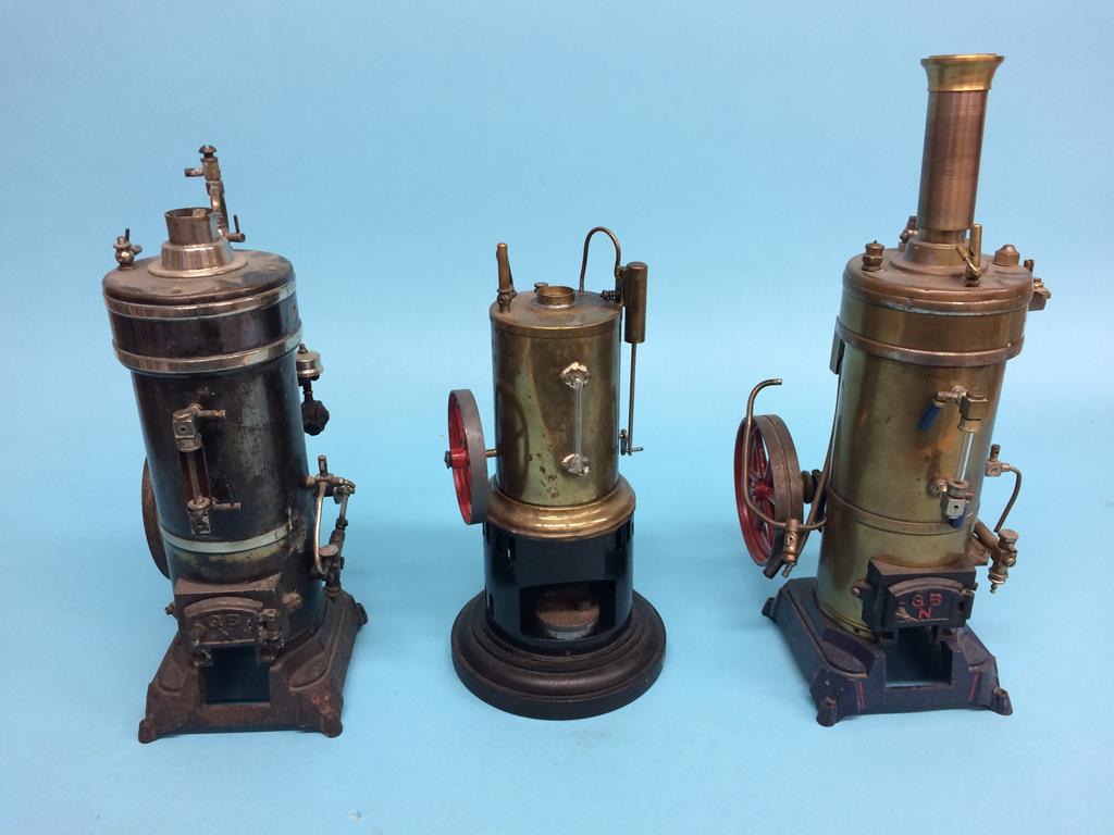 Three vertical spirit fired single cylinder model engines, two stamped G.B.N. and another (3) - Image 4 of 5