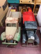 Two tin plate model wagons