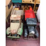 Two tin plate model wagons