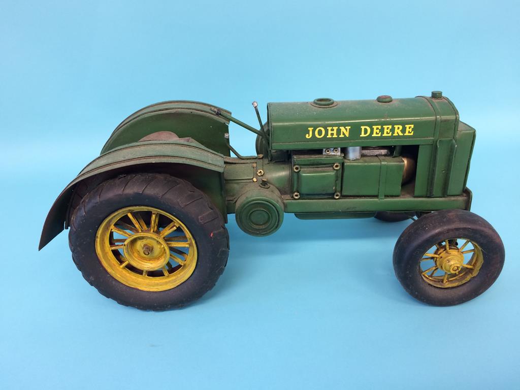 A Jayland tinplate model, 'John Deere' tractor - Image 3 of 5