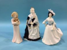 Three figures, Royal Doulton, Royal Worcester etc.