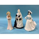 Three figures, Royal Doulton, Royal Worcester etc.
