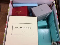 Assorted designer boxes, to include Joe Malone and Tiffany etc.