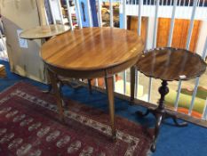 Two tripod wine tables and an occasional table