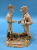 A Worcester Hadley figure group of Sam and John Bull No 2011