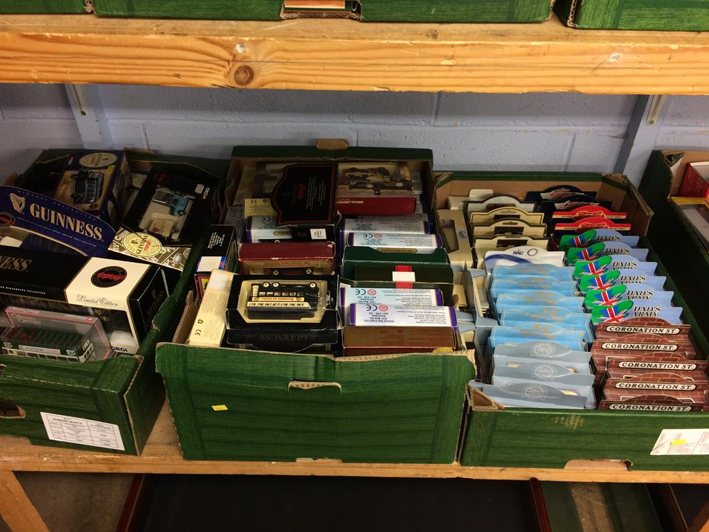 Three trays of assorted model cars, to include Guinness etc.