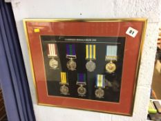 Two cased and mounted collections of reproduction Campaign medals 1939-45 and post 1945