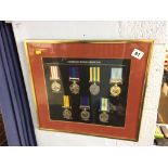 Two cased and mounted collections of reproduction Campaign medals 1939-45 and post 1945