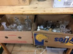 Three boxes of assorted glassware