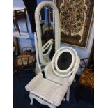 A quantity of white wicker furniture