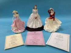 Three figures, Royal Doulton etc.