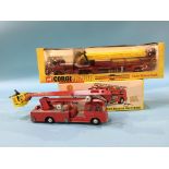A Corgi Aerial Rescue truck, 1143 and a Dinky Merryweather Marquis Fire Tender, 285 (2)