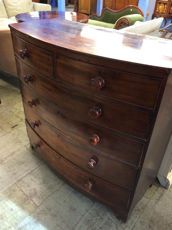 A 19th Century mahogany bow front chest of drawers