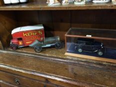 Two modern tin plate models and a cased Die Cast model