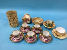 A collection of Royal Worcester blush ivory, coffee cans etc.