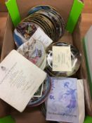 A box of assorted Royal Worcester decorative plates