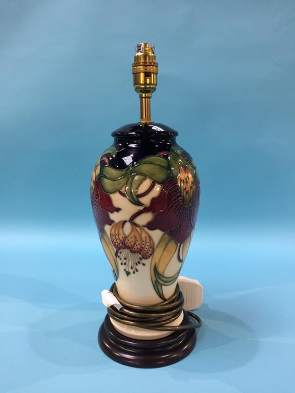 A Moorcroft table lamp