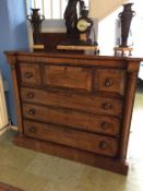 A Victorian mahogany straight front chest of six drawers