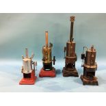 Four tin plate vertical engines