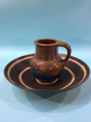 A Studio pottery bowl and jug
