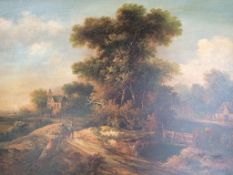 A gilt framed oil on canvas, landscape, signed H. Domenico