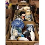 Three boxes of assorted, to include Spode etc.