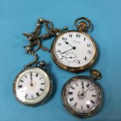 Ladies pocket watches and a plated pocket watch