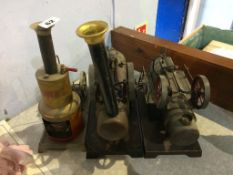 Three tin plate model engines