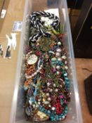 A box of assorted costume jewellery