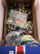 A box of assorted costume jewellery