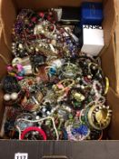 A box of assorted costume jewellery