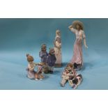 Four Lladro figures and two Nao figures (6)