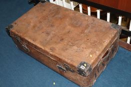 A large leather trunk