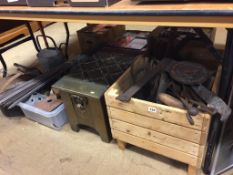 Stair rods and a coal box etc.