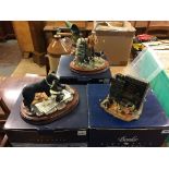 Three boxed Border Fine Art figures