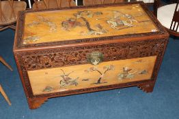 An Oriental carved chest