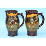 A pair of Royal Doulton 'Golfing' jugs. 22cm high