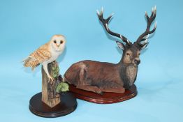 A Border Fine Art figure 'Red Stag' and a 'Barn Owl'