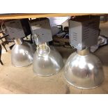 Three industrial light fittings