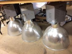 Three industrial light fittings