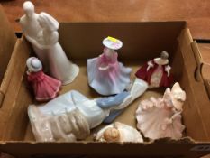 Various figures, Coalport, Royal Doulton etc.